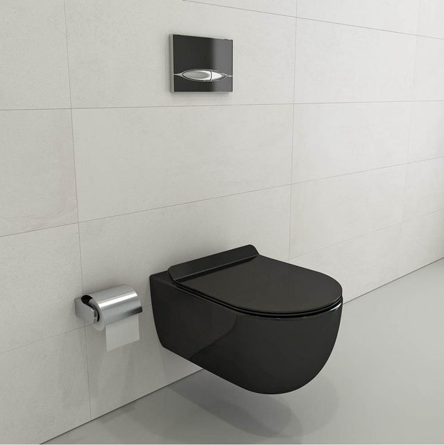 BOCCHI - Vettore Wall-Hung Toilet Bowl in Black - Black