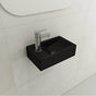 BOCCHI - Milano Wall-Mounted Sink Fireclay 14.5 in. 1-hole Right Side Faucet Deck with Overflow in Matte Black - Matte Black