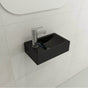 BOCCHI - Milano Wall-Mounted Sink Fireclay 14.5 in. 1-hole Right Side Faucet Deck with Overflow in Black - Black