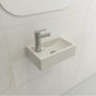 BOCCHI - Milano Wall-Mounted Sink Fireclay 14.5 in. 1-hole Right Side Faucet Deck with Overflow in Biscuit - Biscuit