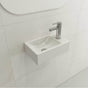 BOCCHI - Milano Wall-Mounted Sink Fireclay 14.5 in. 1-hole Left Side Faucet Deck with Overflow in White - White