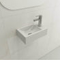 BOCCHI - Milano Wall-Mounted Sink Fireclay 14.5 in. 1-hole Left Side Faucet Deck with Overflow in Matte White - Matte White