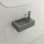 BOCCHI - Milano Wall-Mounted Sink Fireclay 14.5 in. 1-hole on Left Side with Overflow in Matte Gray - Matte Gray