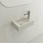 BOCCHI - Milano Wall-Mounted Sink Fireclay 14.5 in. 1-hole Left Side Faucet Deck with Overflow in Biscuit - Biscuit