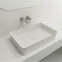 BOCCHI - Sottile Rectangle Vessel Fireclay 21.5 in. with Matching Drain Cover in White - White