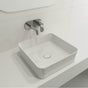 BOCCHI - Sottile Square Vessel Fireclay 15.25 in. with Matching Drain Cover in White - White