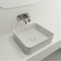 BOCCHI - Sottile Square Vessel Fireclay 15.25 in. with Matching Drain Cover in Matte White - Matte White
