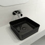 BOCCHI - Sottile Square Vessel Fireclay 15.25 in. with Matching Drain Cover in Black - Black