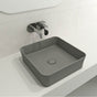 BOCCHI - Sottile Square Vessel Fireclay 15.25 in. with Matching Drain Cover in Matte Gray - Matte Gray