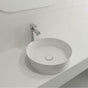 BOCCHI - Sottile Round Vessel Fireclay 15 in. with Matching Drain Cover in White - White