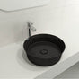 BOCCHI - Sottile Round Vessel Fireclay 15 in. with Matching Drain Cover in Matte Black - Matte Black
