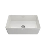 Aderci Ultra-Slim Farmhouse Apron Front Fireclay 30 in. Single Bowl Kitchen Sink with Protective Bottom Grid and Strainer in White