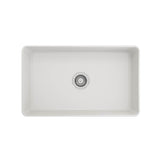 Aderci Ultra-Slim Farmhouse Apron Front Fireclay 30 in. Single Bowl Kitchen Sink with Protective Bottom Grid and Strainer in White