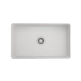 Aderci Ultra-Slim Farmhouse Apron Front Fireclay 30 in. Single Bowl Kitchen Sink with Protective Bottom Grid and Strainer in White