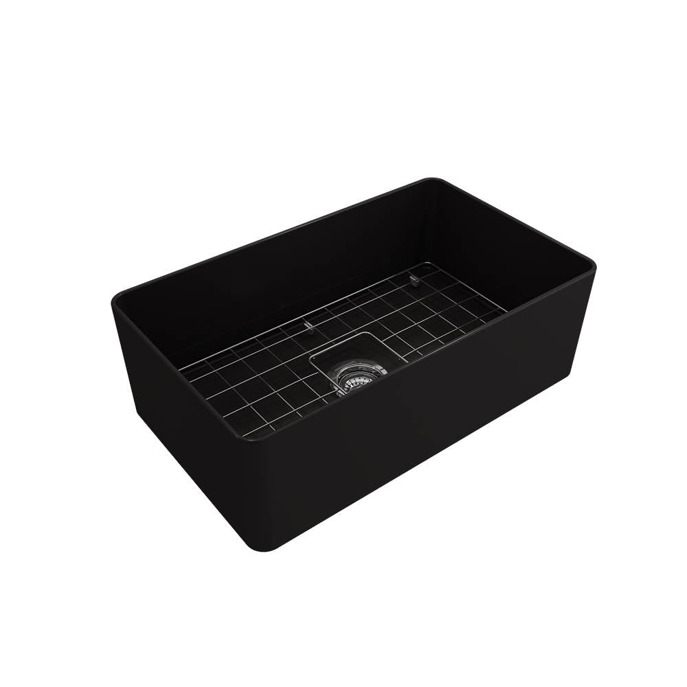 Aderci Ultra-Slim Farmhouse Apron Front Fireclay 30 in. Single Bowl Kitchen Sink with Protective Bottom Grid and Strainer in White