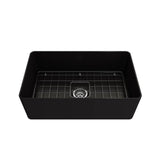Aderci Ultra-Slim Farmhouse Apron Front Fireclay 30 in. Single Bowl Kitchen Sink with Protective Bottom Grid and Strainer in White