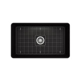 Aderci Ultra-Slim Farmhouse Apron Front Fireclay 30 in. Single Bowl Kitchen Sink with Protective Bottom Grid and Strainer in White