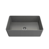 Aderci Ultra-Slim Farmhouse Apron Front Fireclay 30 in. Single Bowl Kitchen Sink with Protective Bottom Grid and Strainer in White