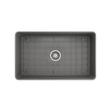 Aderci Ultra-Slim Farmhouse Apron Front Fireclay 30 in. Single Bowl Kitchen Sink with Protective Bottom Grid and Strainer in White