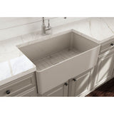 Aderci Ultra-Slim Farmhouse Apron Front Fireclay 30 in. Single Bowl Kitchen Sink with Protective Bottom Grid and Strainer in White