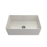 Aderci Ultra-Slim Farmhouse Apron Front Fireclay 30 in. Single Bowl Kitchen Sink with Protective Bottom Grid and Strainer in White
