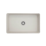 Aderci Ultra-Slim Farmhouse Apron Front Fireclay 30 in. Single Bowl Kitchen Sink with Protective Bottom Grid and Strainer in White