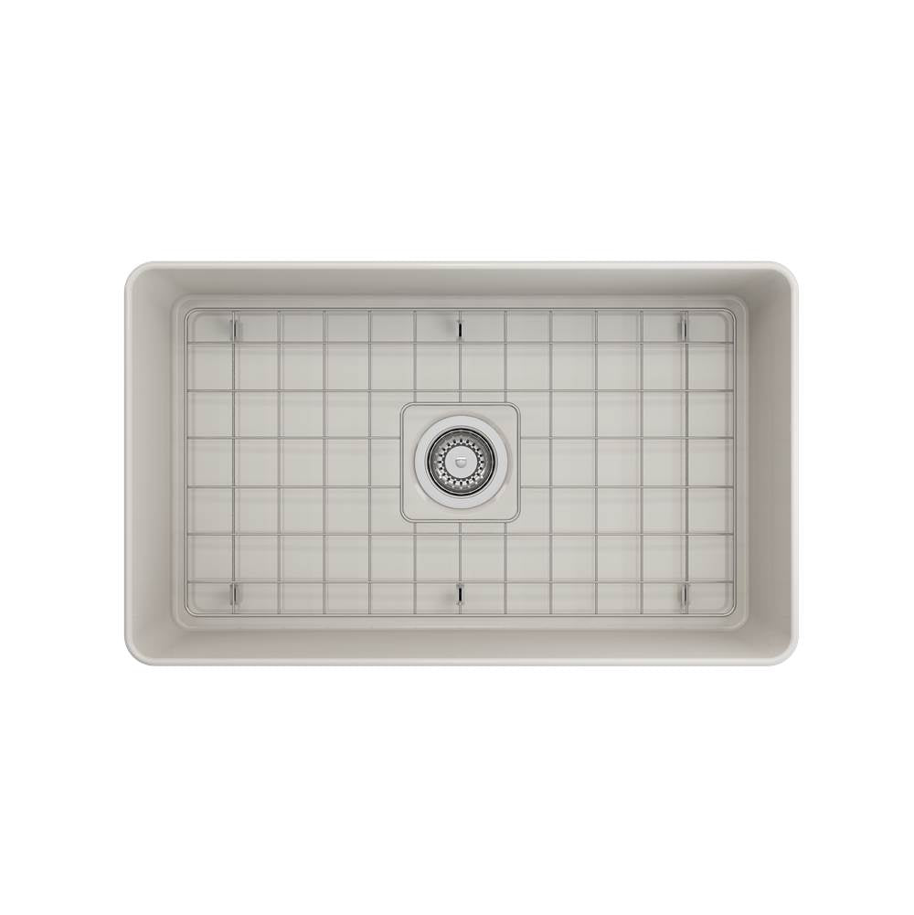 Aderci Ultra-Slim Farmhouse Apron Front Fireclay 30 in. Single Bowl Kitchen Sink with Protective Bottom Grid and Strainer in White