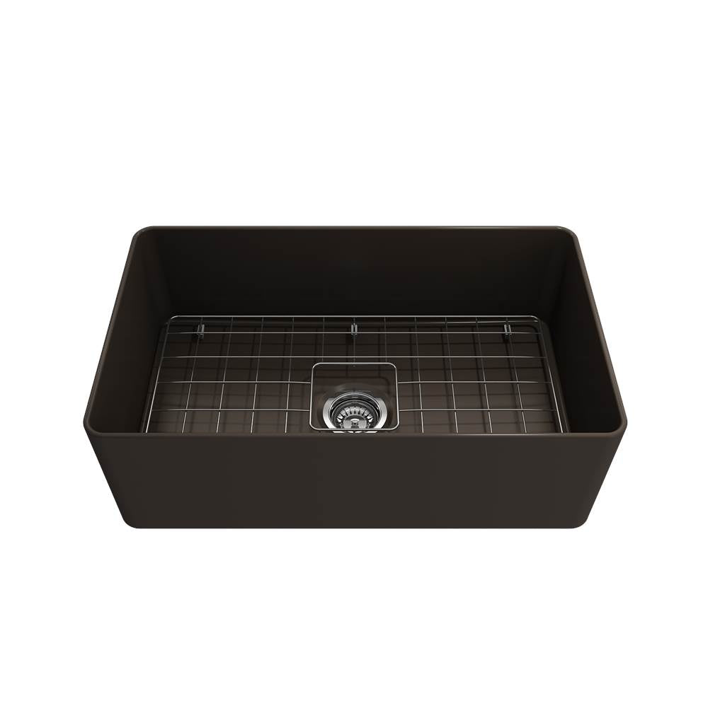 Aderci Ultra-Slim Farmhouse Apron Front Fireclay 30 in. Single Bowl Kitchen Sink with Protective Bottom Grid and Strainer in White