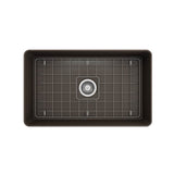 Aderci Ultra-Slim Farmhouse Apron Front Fireclay 30 in. Single Bowl Kitchen Sink with Protective Bottom Grid and Strainer in White