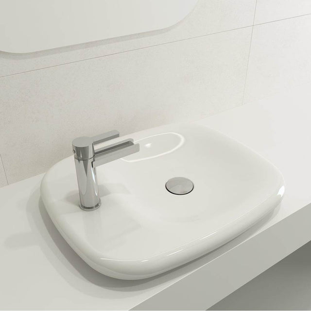 BOCCHI - Fenice Vessel Fireclay 21.75 in. 1-Hole in White - White