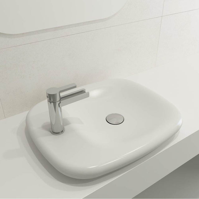 BOCCHI - Fenice Vessel Fireclay 21.75 in. 1-Hole in Matte White - Matte White