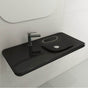 BOCCHI - Fenice Wall-Mounted Sink Fireclay 35.5 in. 1-Hole in Black - Black