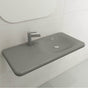 BOCCHI - Fenice Wall-Mounted Sink Fireclay 35.5 in. 1-Hole in Matte Gray - Matte Gray