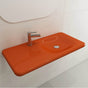 BOCCHI - Fenice Wall-Mounted Sink Fireclay 35.5 in. 1-Hole in Orange - Orange