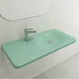 BOCCHI - Fenice Wall-Mounted Sink Fireclay 35.5 in. 1-Hole in Matte Mint Green - Matte Mint Green