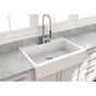 BOCCHI - Nuova Apron Front Drop-In Fireclay 34 in. Single Bowl Kitchen Sink with Protective Bottom Grid and Strainer in White - White