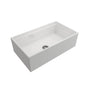 BOCCHI - Contempo Step-Rim Apron Front Fireclay 33 in. Single Bowl Kitchen Sink with Integrated Work Station & Accessories in White - White