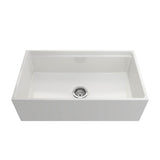 Contempo Step-Rim Apron Front Fireclay 33 in. Single Bowl Kitchen Sink with Integrated Work Station & Accessories in White