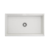 Contempo Step-Rim Apron Front Fireclay 33 in. Single Bowl Kitchen Sink with Integrated Work Station & Accessories in White