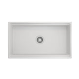 Contempo Step-Rim Apron Front Fireclay 33 in. Single Bowl Kitchen Sink with Integrated Work Station & Accessories in White