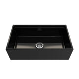 Contempo Step-Rim Apron Front Fireclay 33 in. Single Bowl Kitchen Sink with Integrated Work Station & Accessories in White