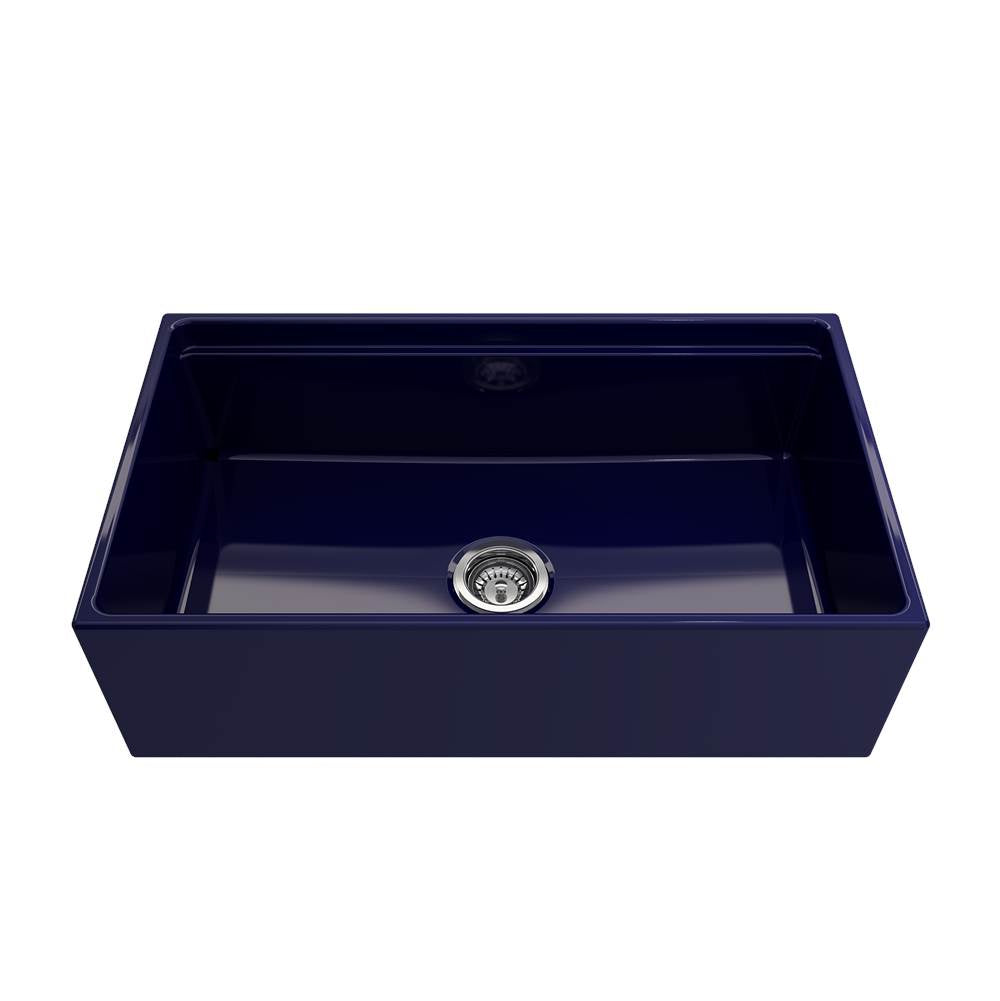 Contempo Step-Rim Apron Front Fireclay 33 in. Single Bowl Kitchen Sink with Integrated Work Station & Accessories in White