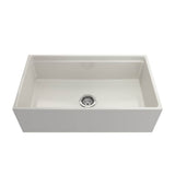 Contempo Step-Rim Apron Front Fireclay 33 in. Single Bowl Kitchen Sink with Integrated Work Station & Accessories in White