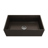 Contempo Step-Rim Apron Front Fireclay 33 in. Single Bowl Kitchen Sink with Integrated Work Station & Accessories in White