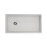 Contempo Step-Rim Apron Front Fireclay 36 in. Single Bowl Kitchen Sink with Integrated Work Station & Accessories in White