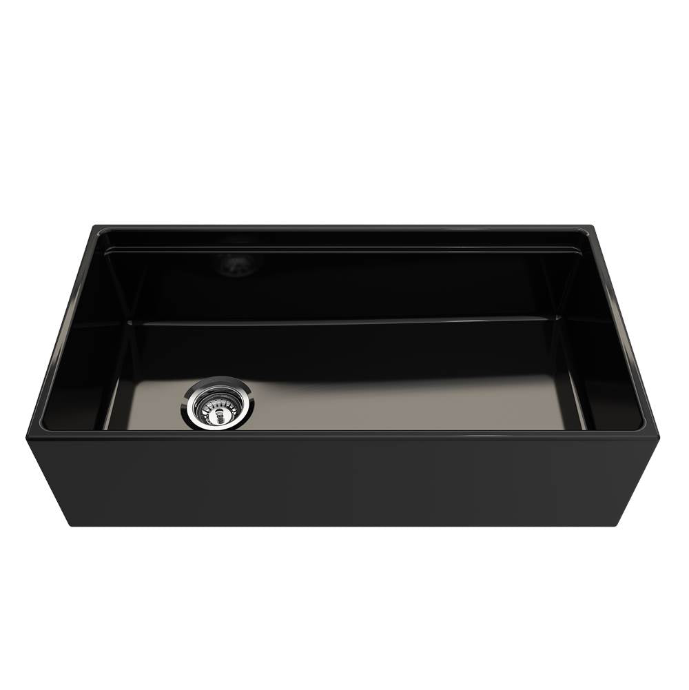 Contempo Step-Rim Apron Front Fireclay 36 in. Single Bowl Kitchen Sink with Integrated Work Station & Accessories in White