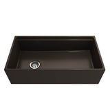 Contempo Step-Rim Apron Front Fireclay 36 in. Single Bowl Kitchen Sink with Integrated Work Station & Accessories in White