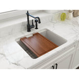 BOCCHI - Sotto Dual-Mount Fireclay 24 in. Single Bowl Kitchen Sink with Protective Bottom Grid and Strainer in White - White