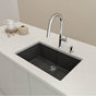 BOCCHI - Campino Uno Dual-Mount 27''. Single Bowl Granite Composite Kitchen Sink in Matte Black - Matte Black