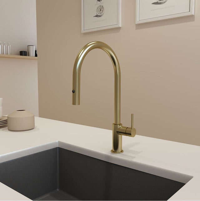 BOCCHI - Baveno Duo Pull-Down Kitchen Faucet in Brushed Gold - Brushed Gold